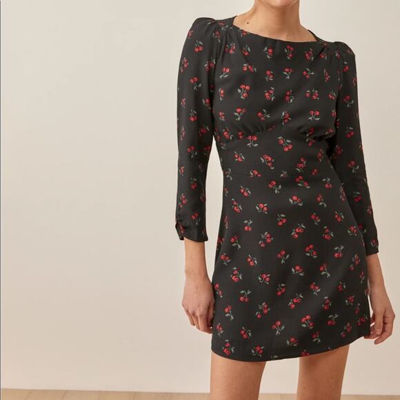 NWT Reformation Cherry Print Dress - Picture 1 of 15
